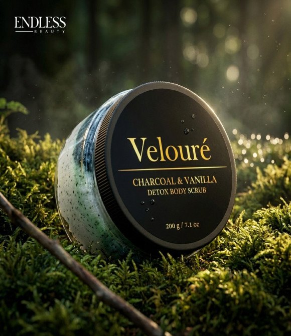 VeloureCharcoal & Vanilla Polishing Body Scrub