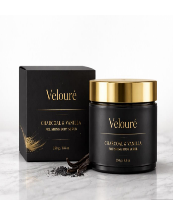 VeloureCharcoal & Vanilla Polishing Body Scrub